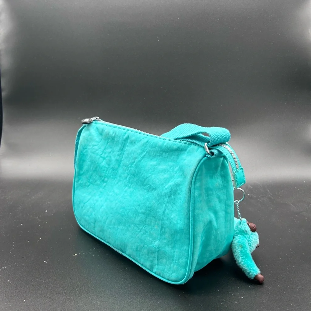 Kipling Aqua Crossbody Bag with Monkey Charm - Picture 2 of 4